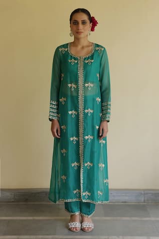 Apeksha Jain Label Pihu Embroidered Jacket Pant Set 