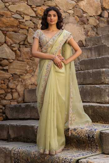 Label Niti Bothra Zardozi Embroidered Saree With Blouse 