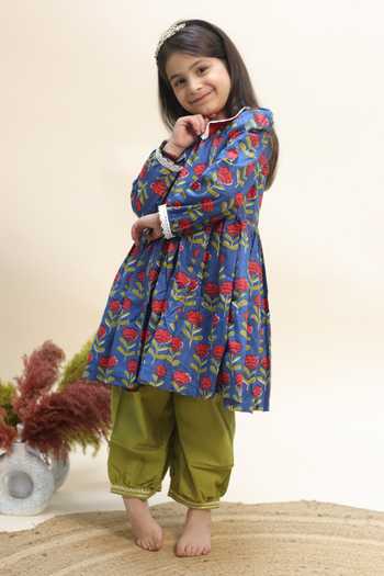 Kalp Bluebell Bloom Print Kurta & Pant Set 