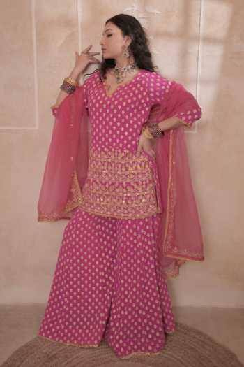 Gulabo Jaipur Zuri Embroidered Kurta Sharara Set 