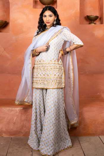 Gulabo Jaipur Zuri Embroidered Kurta & Sharara Set 