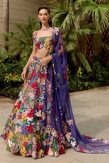 Sahil Kochhar Mihaan Silk Organza Lehenga Set 