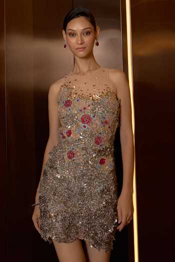 Sahil Kochhar Somalika Applique Work Short Dress 
