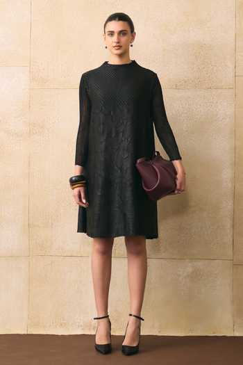 Pleats By Aruni Virtue Flower Textured Pattern A-Line Dress 