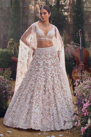 Seema Gujral Floral Embroidered Lehenga Set