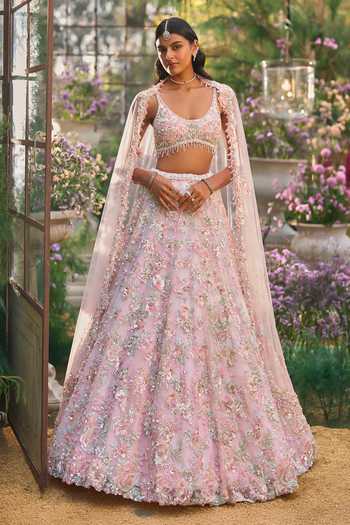 Seema Gujral Tonal Embroidered Lehenga Set