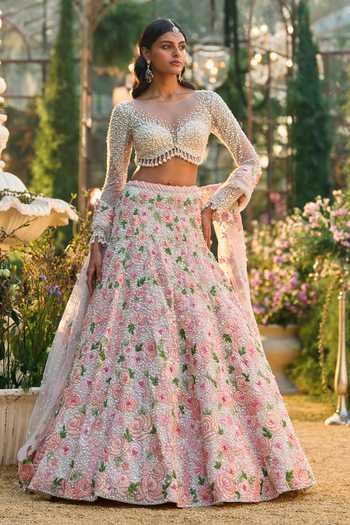 Seema Gujral Flower Cluster Work Lehenga Set