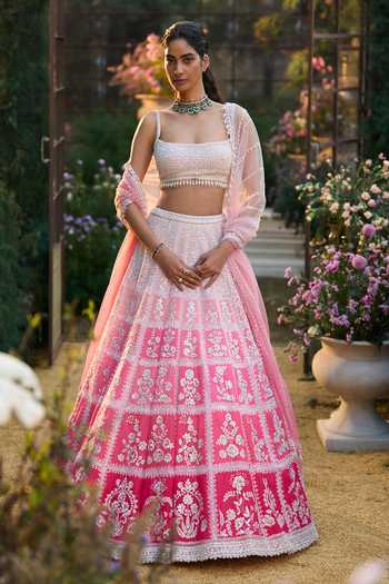 Seema Gujral Ombre Motif Embroidered Lehenga Set