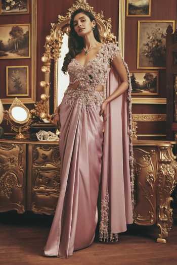 Roqa Isadora Embellished Saree & Blouse Set 