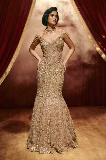Roqa Elizabeth Net Lehenga Set 