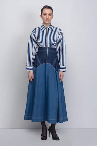 Leh Studios Rini Stripe Pattern Dress 