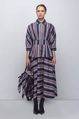 Leh Studios Ame Stripe Pattern Dress 