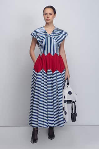 Leh Studios Abra Stripe Print Dress 