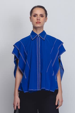 Leh Studios Tako Thread Placement Embroidered Top 