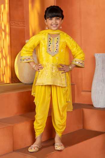 Free Sparrow Floral Work Kurta Dhoti Pant Set 