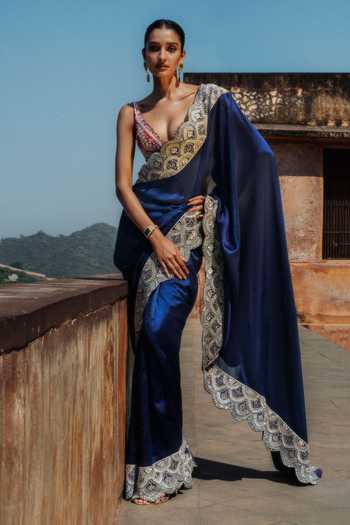 JAYANTI REDDY Aira Zardozi Silk Saree & Blouse Set 