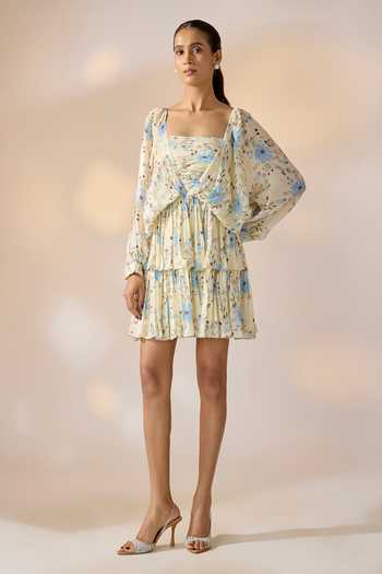 Ewoke Floral Print Layered Ruffle Dress 