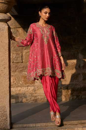 JAYANTI REDDY Nebula Zardosi Silk Kurta & Pant Set 