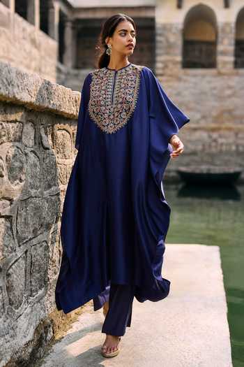 JAYANTI REDDY Sitara Embroidered Yoke Kaftan & Palazzo Set 