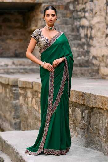 JAYANTI REDDY Nma Embroidered Saree & Blouse Set 