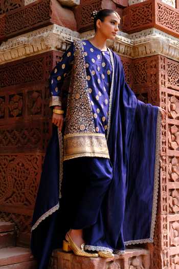 JAYANTI REDDY Ayesha Woven Silk Tunic Set 