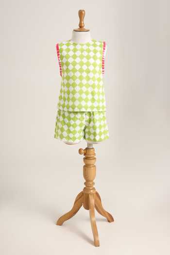 MINIME ORGANICS Geometric Print Top & Shorts Set 