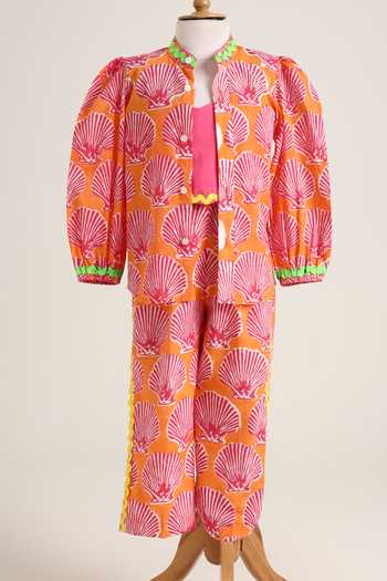 MINIME ORGANICS Shell Print Shrug Pant Set 