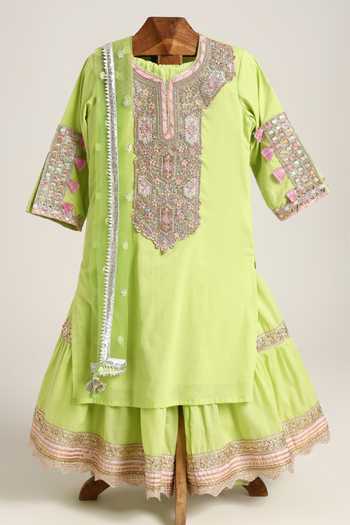 MINIME ORGANICS Embroidered Placket Kurta Set 