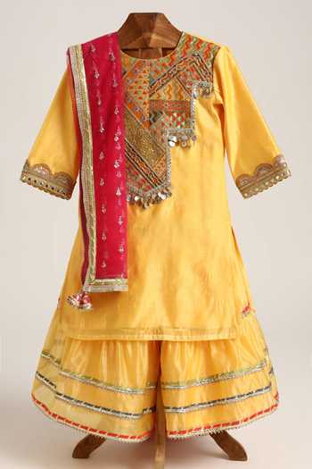 MINIME ORGANICS Gota Patti Work Kurta Set 