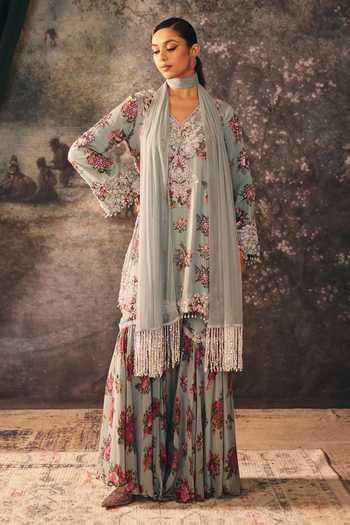 Mani Bhatia Victoria Printed Kurta Sharara Set 