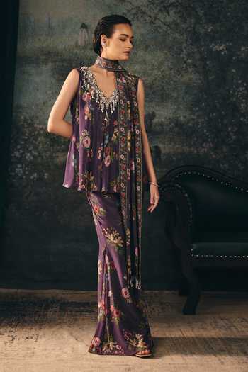 Mani Bhatia Miraya Floral Print Top Palazzo Set 