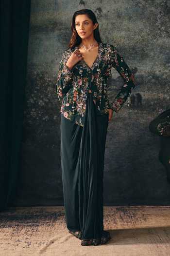 Mani Bhatia Veloria Embroidered Jacket & Skirt Set 