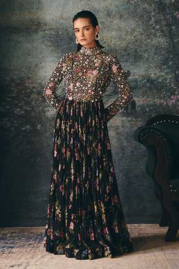 Mani Bhatia Glacia Embroidered Anarkali With Bustier 
