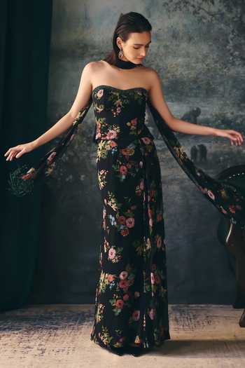 Mani Bhatia Mirabel Print Corset Skirt Set 