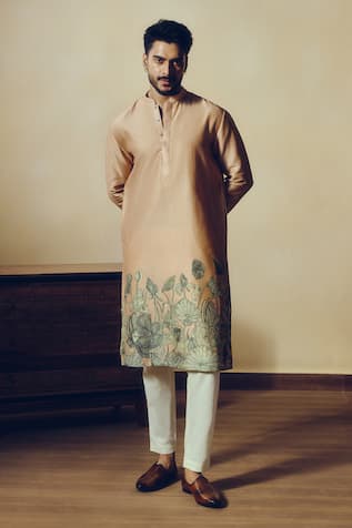 Studio 113 Embroidered Silk Chanderi Kurta 