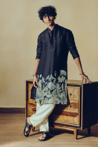 Studio 113 Kantha Print Silk Chanderi Kurta 