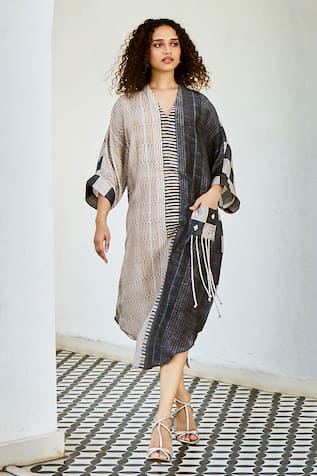 Basil Leaf Printed Midi Dress 