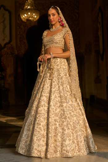 Seema Gujral Floral Embroidered Bridal Lehenga Set