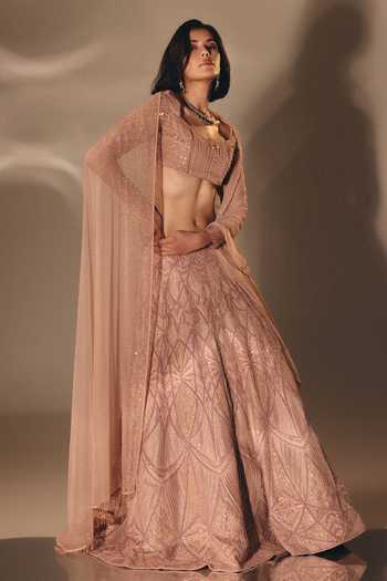 Disha Muchhala Geometric Embroidered Bridal Lehenga Set 