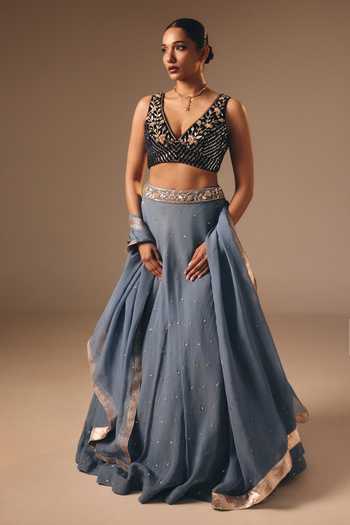 Disha Muchhala Zardozi Work Lehenga Blouse Set 
