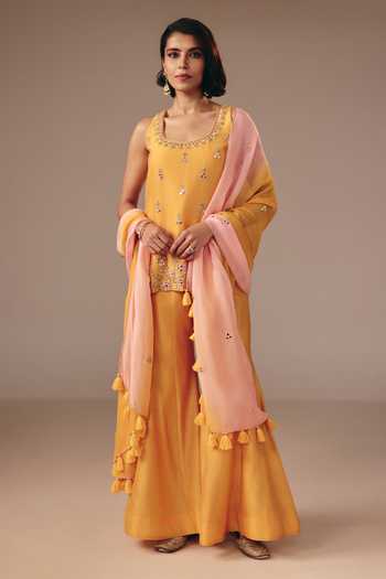 Disha Muchhala Mirror Work Kurta Sharara Set 