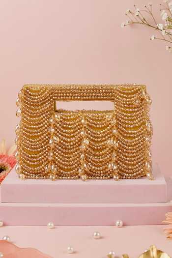 House Of Kosha Amyra Suede Handcrafted Clutch 