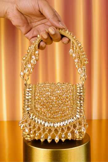House Of Kosha Josy Suede Embellished Mini Bag 