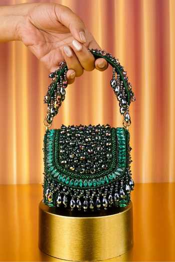 House Of Kosha Josy Suede Embellished Mini Bag 
