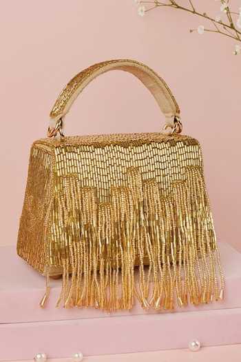 House Of Kosha Bushra Suede Handcrafted Box Bag 