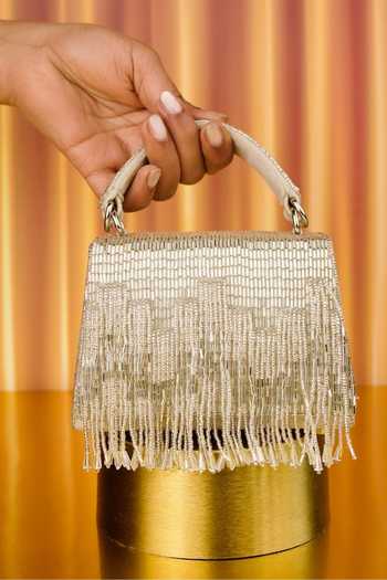 House Of Kosha Bushra Suede Handcrafted Box Bag 