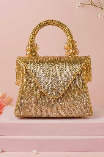 House Of Kosha Mabel Suede Handcrafted Box Bag 