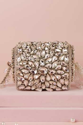 House Of Kosha Mia Embellished Mini Cylinder Clutch Bag 