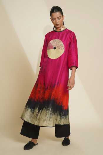 Taika By Poonam Bhagat Hand Embroidered Printed Kurta & Pant Set 