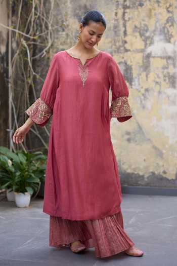 Sarang Kaur Mehrab Embroidered Kurta & Skirt Set 